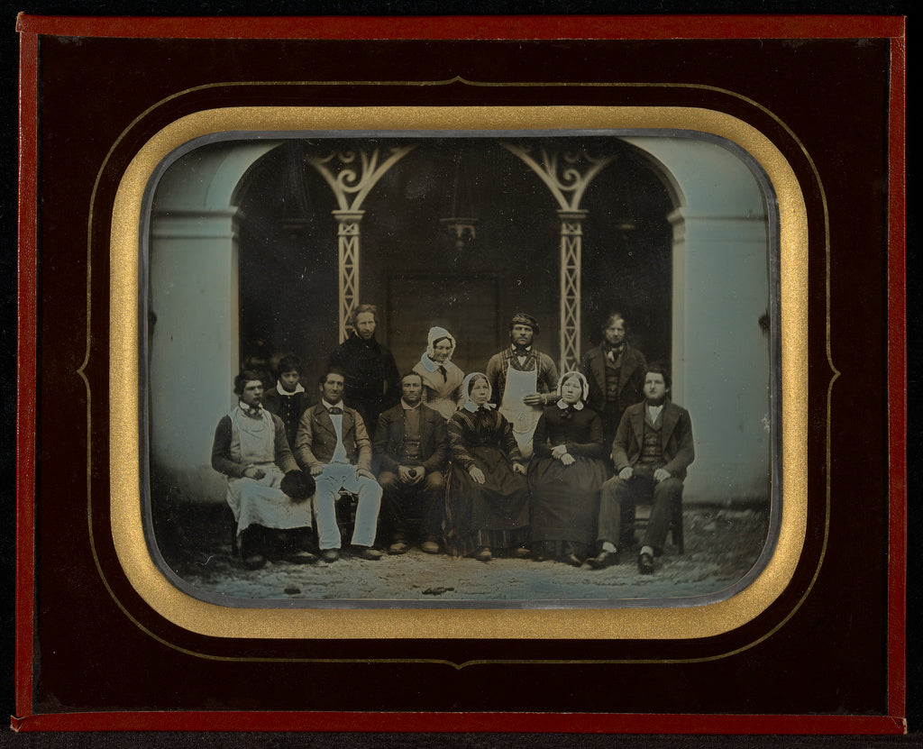 Jean-Gabriel Eynard:[Group portrait of eleven servants of Ey, Poster Print Wall Art