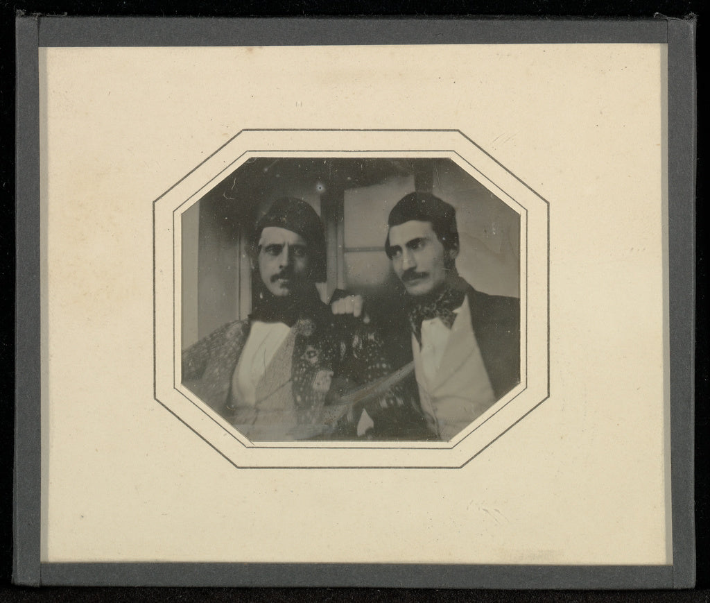 Jean-Gabriel Eynard:[Portrait of two moustachioed men], Poster Print Wall Art