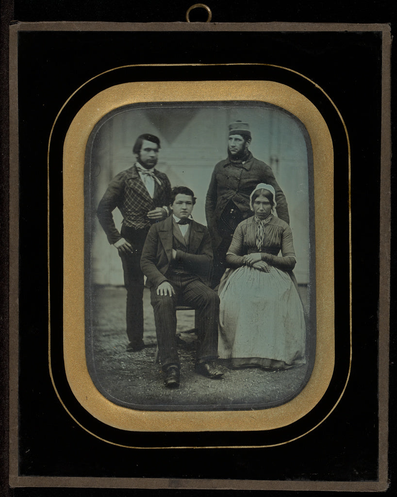 Jean-Gabriel Eynard:[Group portrait of four servants of Jean, Poster Print Wall Art