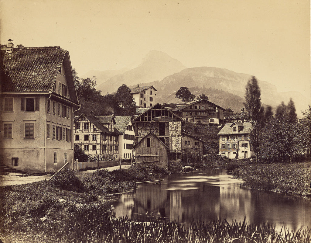 Jacques Alexandre Ferrier:[Town between Brunnen and Bauen],16x12"(A3)Poster