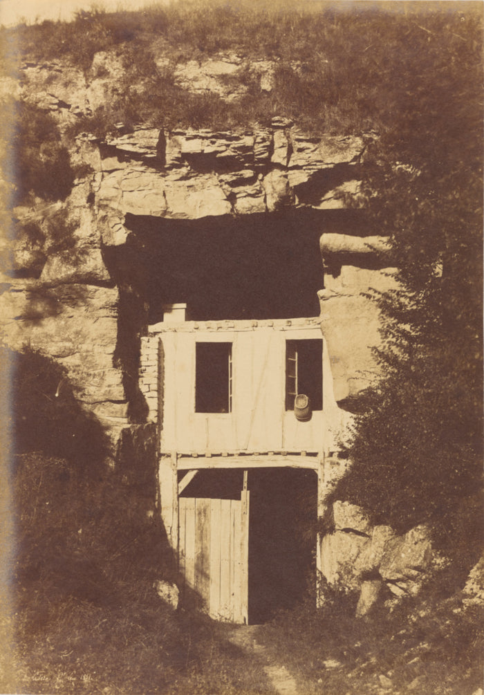 Henri Le Secq:[Small dwelling in mushroom cave],16x12