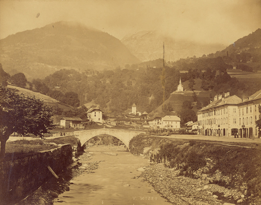 V. Muzet:[Pont de Sallanches], Poster Print Wall Art