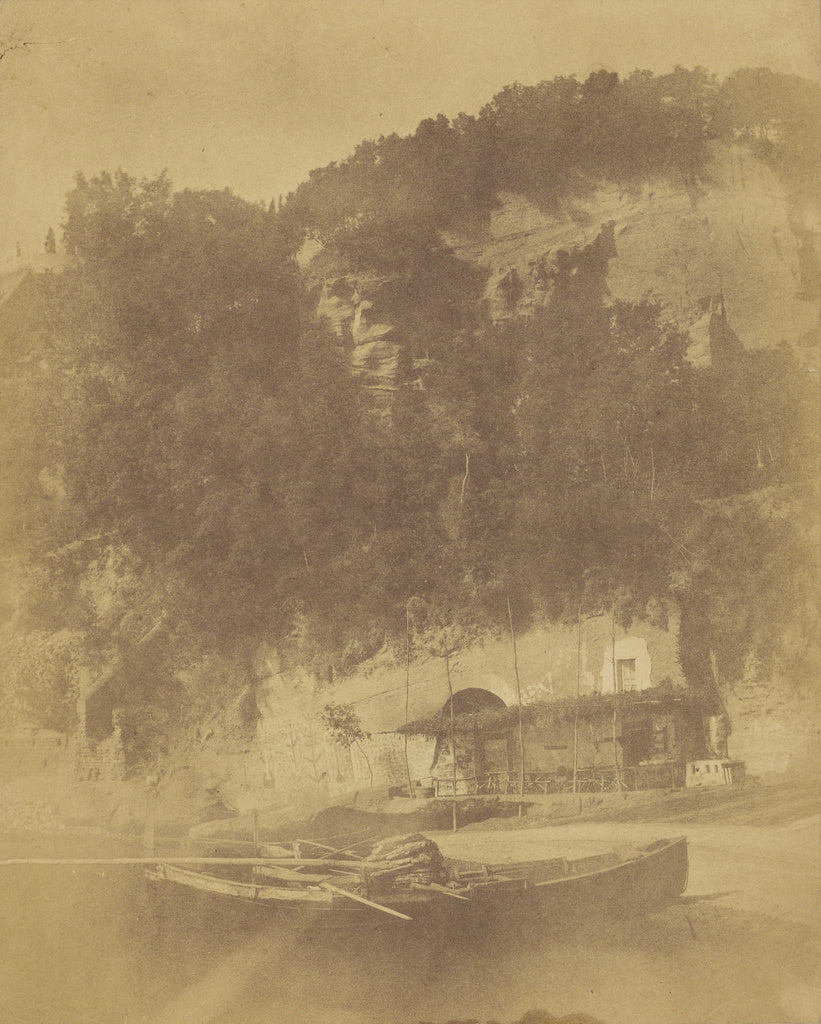 Firmin Eugène Le Dien:[Beach Front Cafe Built into Cliff], Poster Print Wall Art