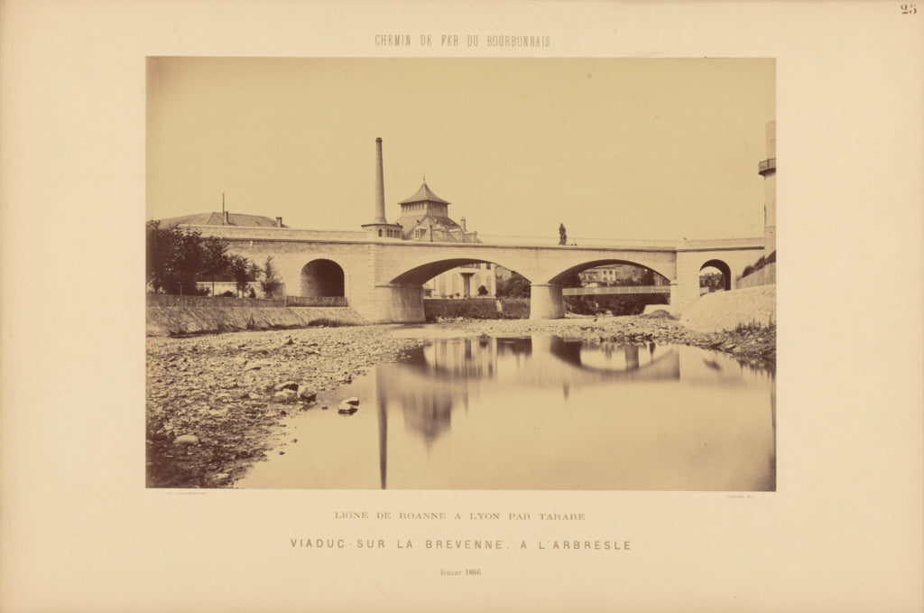 Auguste Hippolyte Collard:Viaduc Sur La Brevenne, à L'Arbre, Poster Print Wall Art