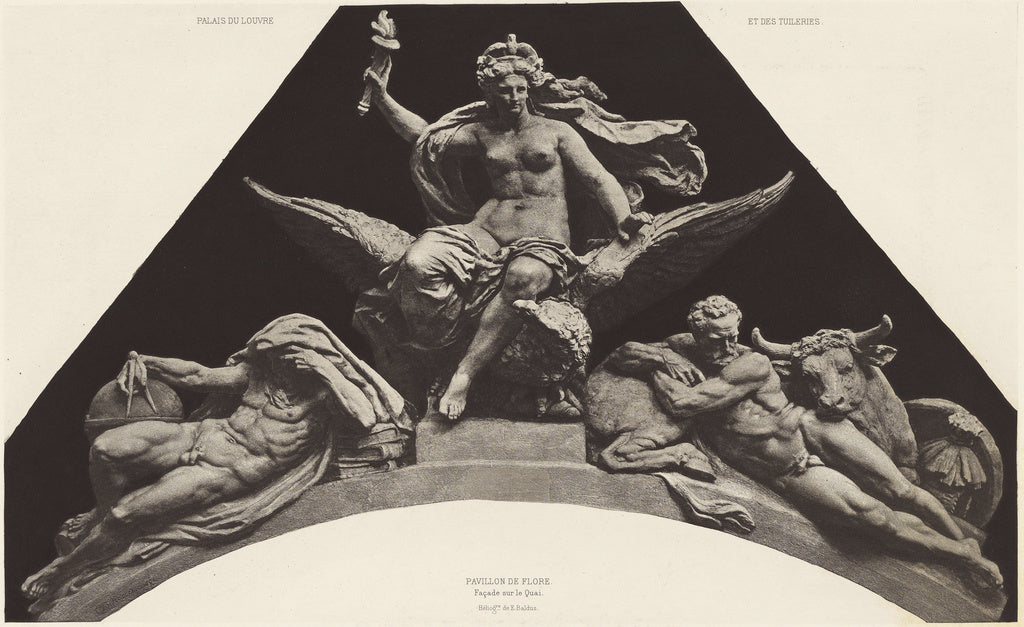 edouard Baldus:Pavillon de Flore (Façade sur le Quai), Poster Print Wall Art