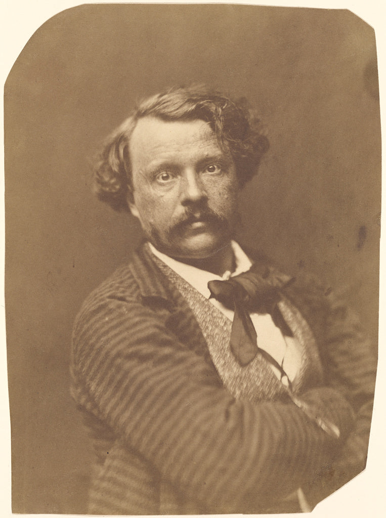 Nadar [Gaspard Félix Tournachon]:[Self portrait in striped , Poster Print Wall Art
