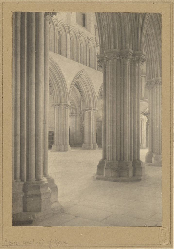 Frederick H. Evans:Wells Cathedral, Across the West End of N, Poster Print Wall Art