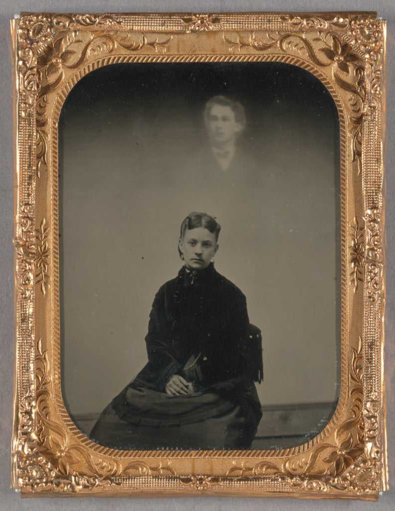 Unknown maker, American:[Seated Woman with "Spirit" of a You, Poster Print Wall Art