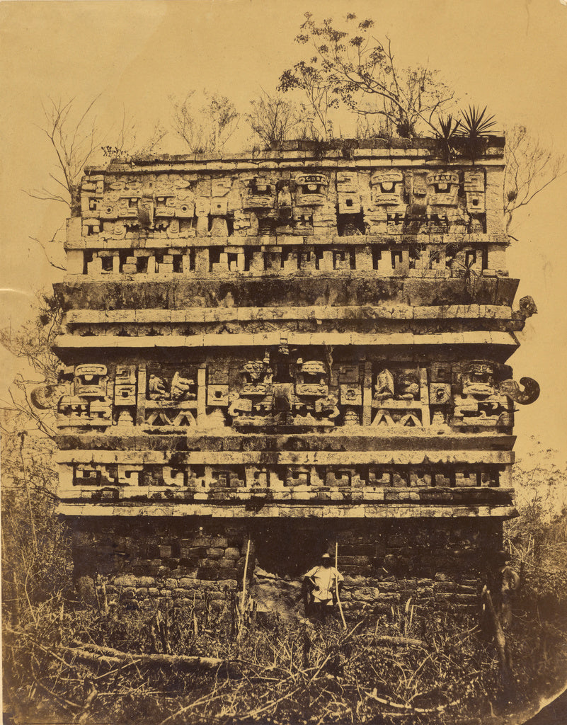 Désiré Charnay:Chichén-Itzá: Right Wing of the Nun's Pal, Poster Print Wall Art