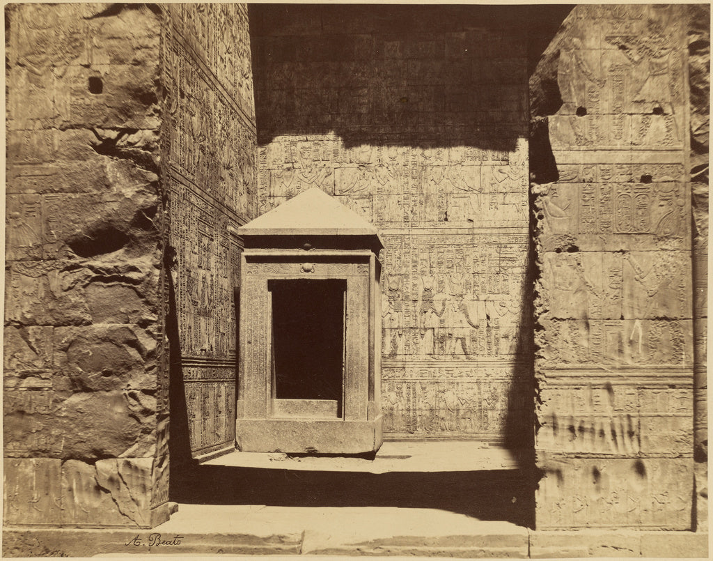 Antonio Beato:[Temple of Horus, Edfu, Tabernacle], Poster Print Wall Art