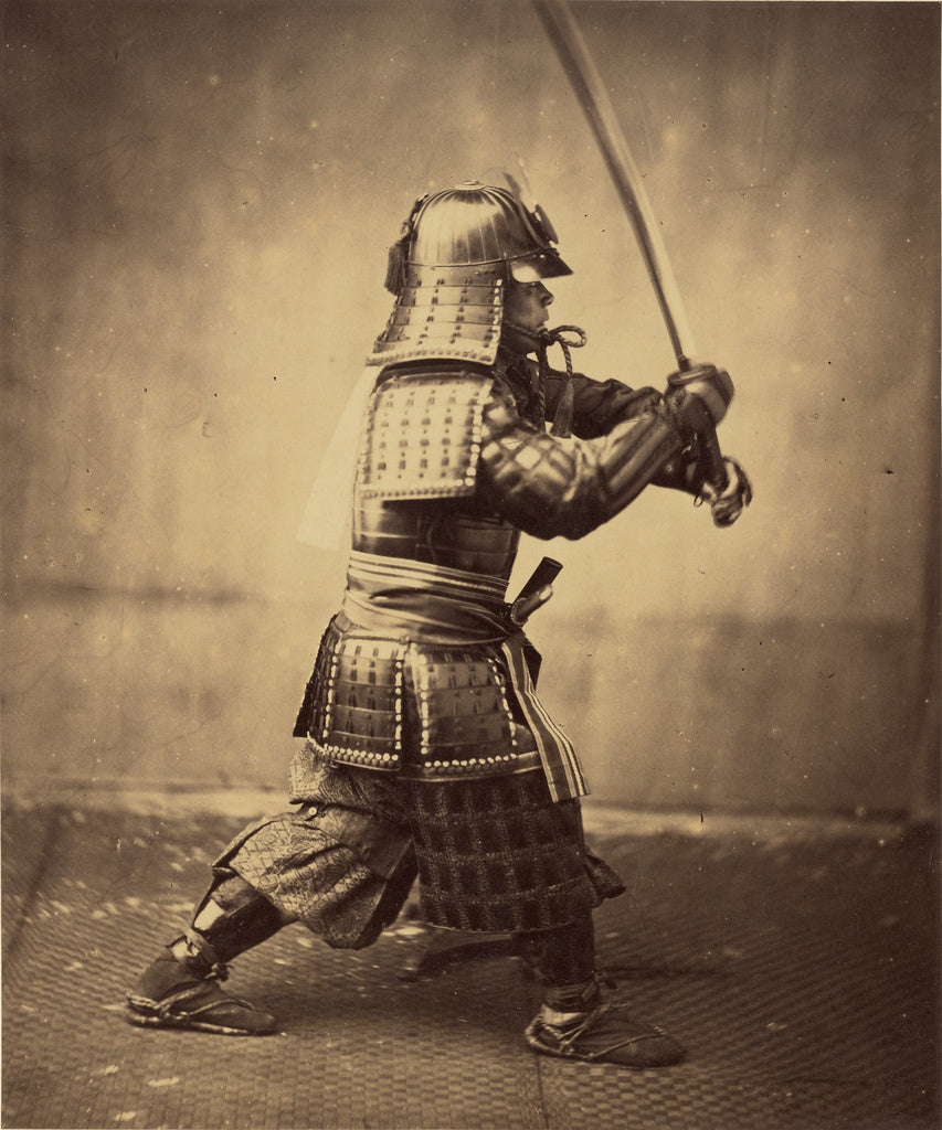 Felice Beato:[Japanese Warrior in Armour], Poster Print Wall Art