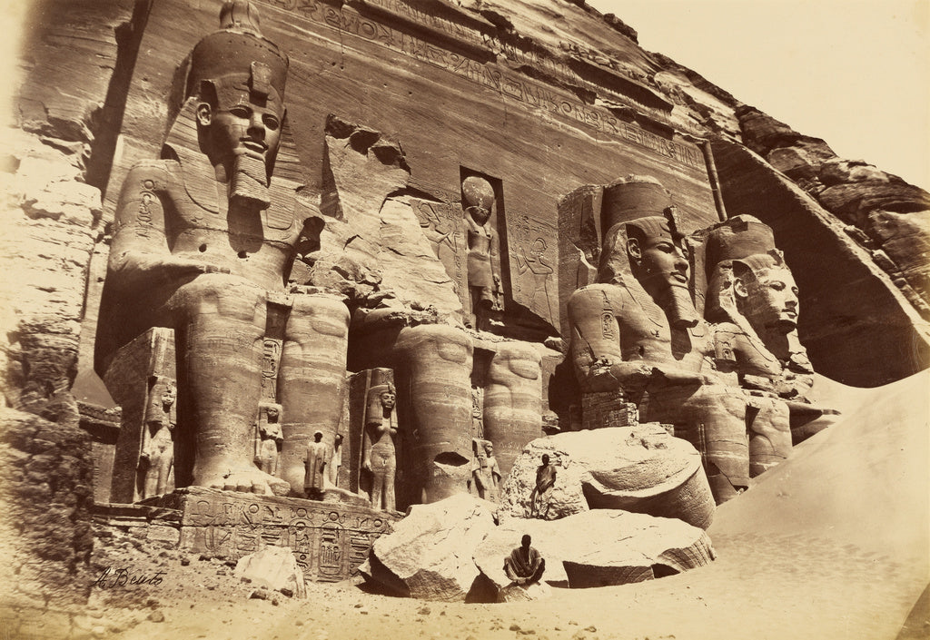 Antonio Beato:[Nubia - Temple of Abu Simbel], Poster Print Wall Art
