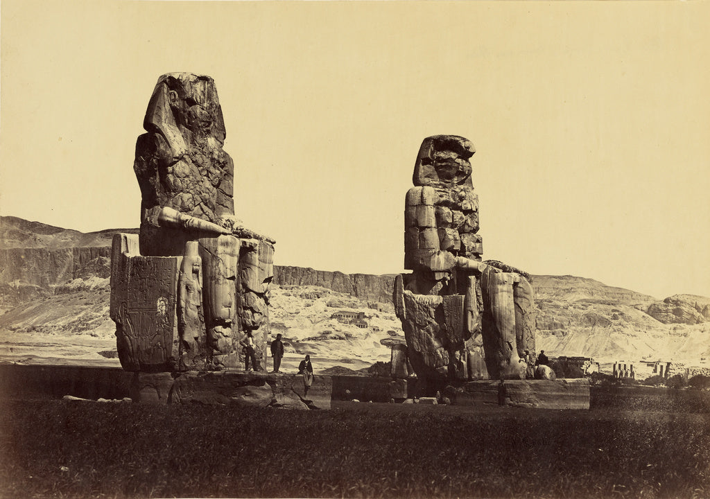 Antonio Beato:[Upper Egypt - Colossi of Memnon, Thebes],16x12"(A3)Poster