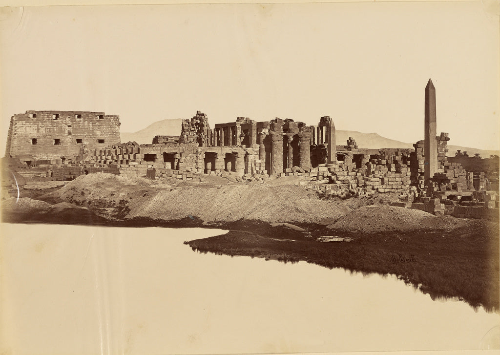 Antonio Beato:[Karnak - View of the Sacred Lake], Poster Print Wall Art