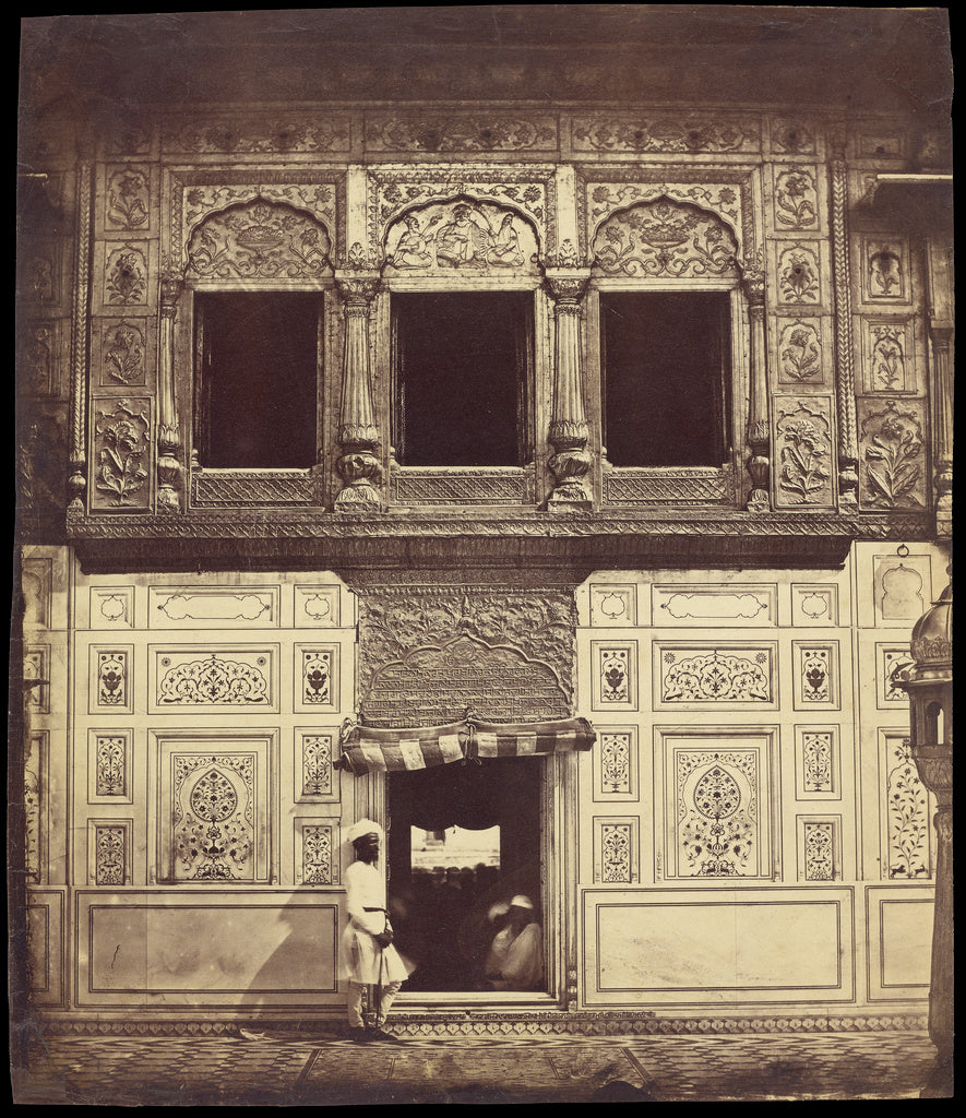 Felice Beato:Interior of the Sikh Temple with Marble Mosaic, Poster Print Wall Art
