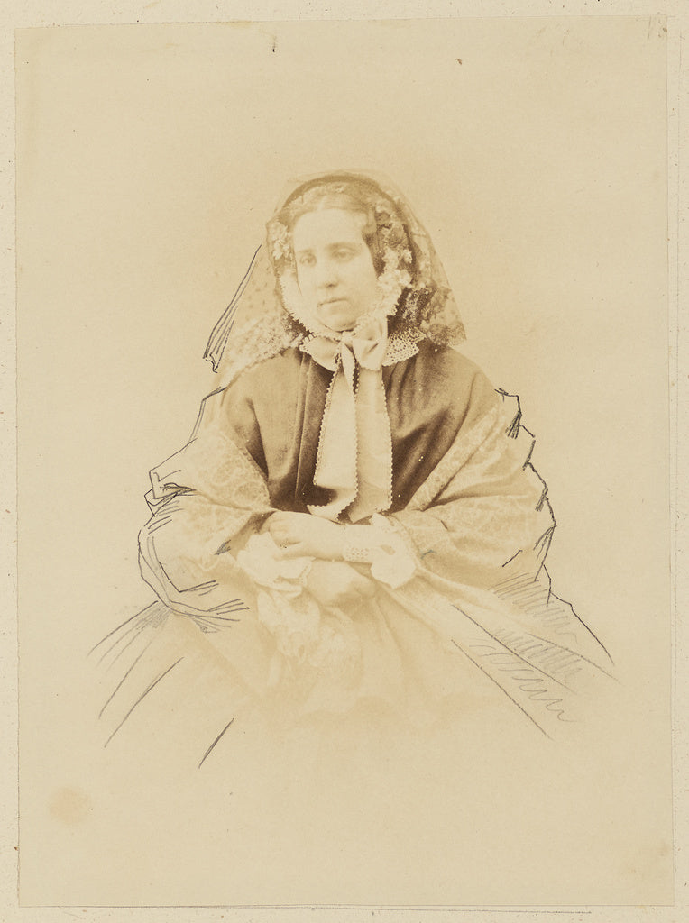 Achille Devéria:[Half-length Portrait of a Lady ], Poster Print Wall Art