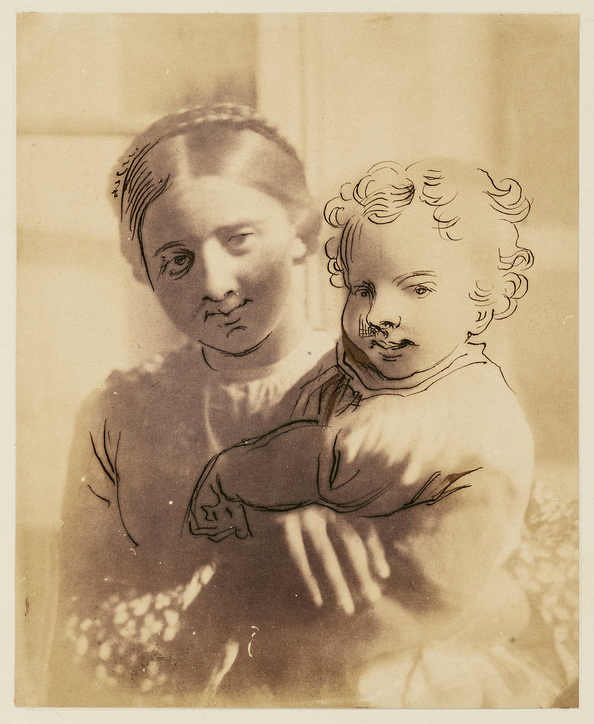 Achille Devéria:Sara et Laure, Poster Print Wall Art
