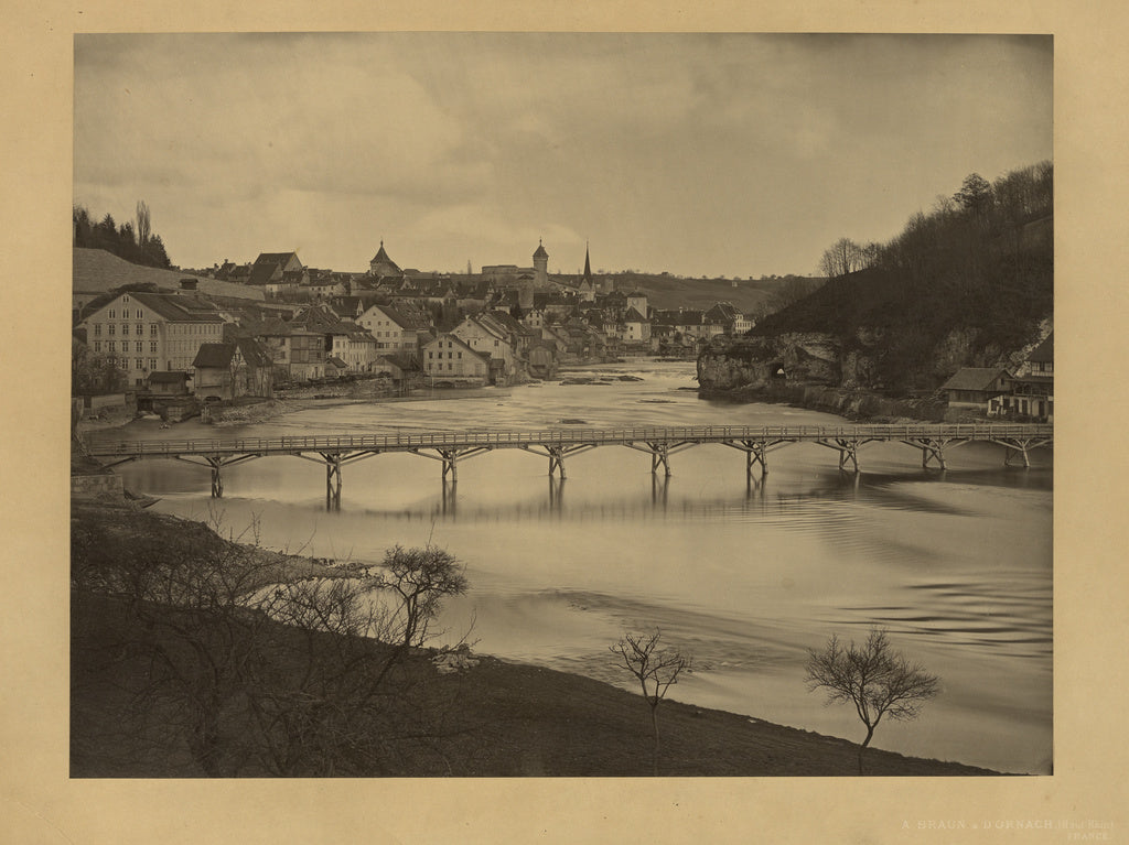 Adolphe Braun:[Town on a river],16x12"(A3)Poster