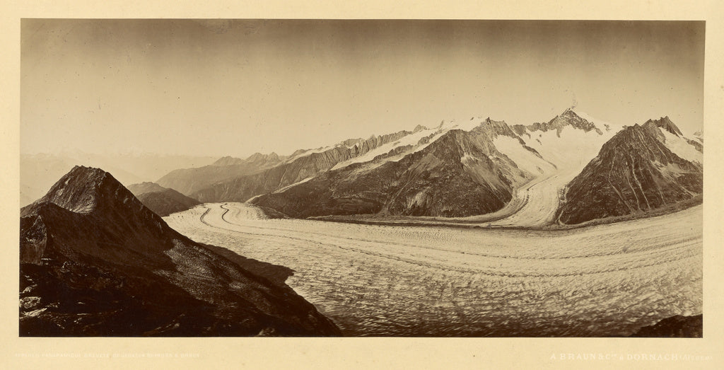 Adolphe Braun:[Snowy mountain pass], Poster Print Wall Art