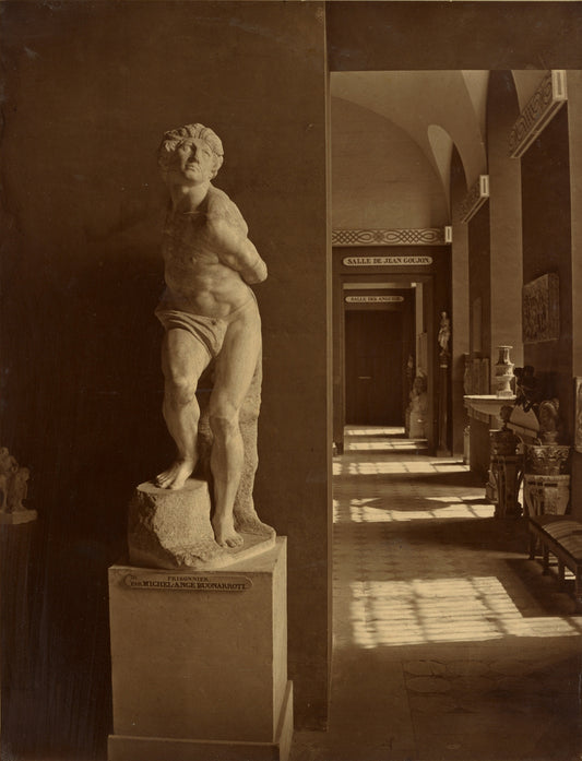 Adolphe Braun:[Rebellious Slave by Michelangelo, Musée du L,16x12"(A3)Poster