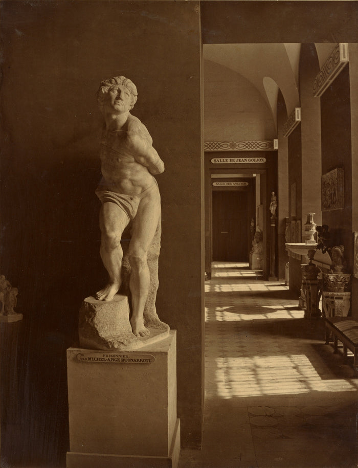 Adolphe Braun:[Rebellious Slave by Michelangelo, Musée du L,16x12