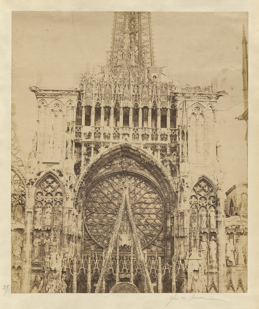 Auguste-Rosalie Bisson:Rouen Cathedral, Poster Print Wall Art