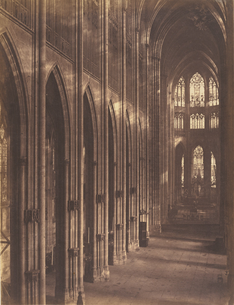 Bisson Frères:Rouen, intérieur de l'église Saint-Ouen, Poster Print Wall Art
