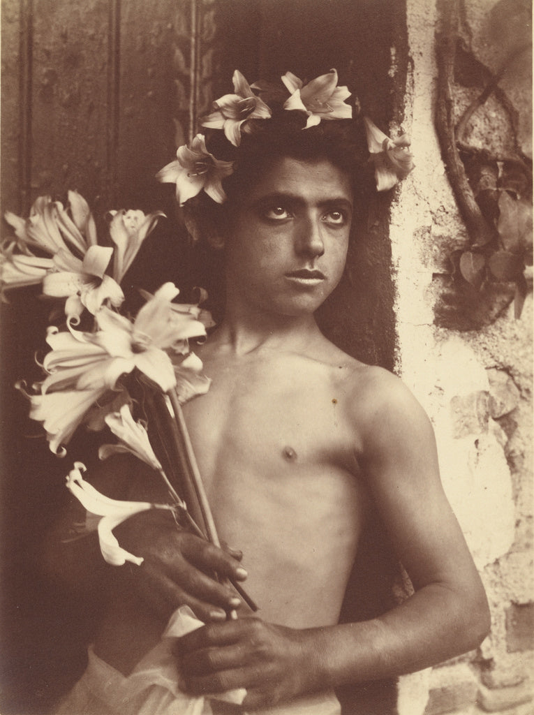 Baron Wilhelm von Gloeden:[Boy with lillies],16x12"(A3)Poster