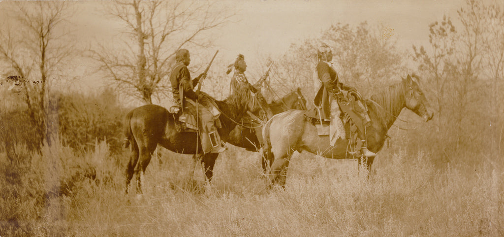 Edward S. Curtis:[Three Mounted Riders], Poster Print Wall Art