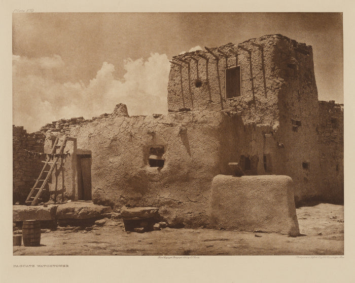 Edward S. Curtis:Paguate Watchtower,16x12