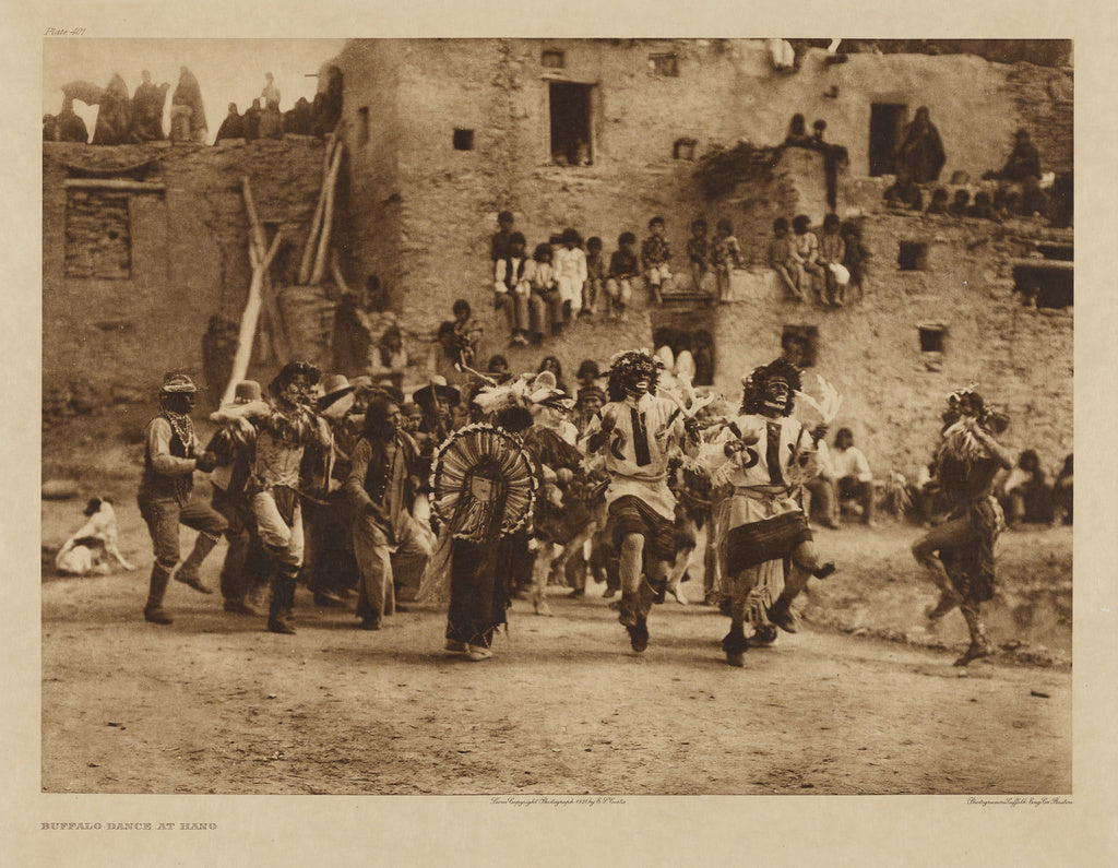 Edward S. Curtis:Buffalo Dance at Hano, Poster Print Wall Art