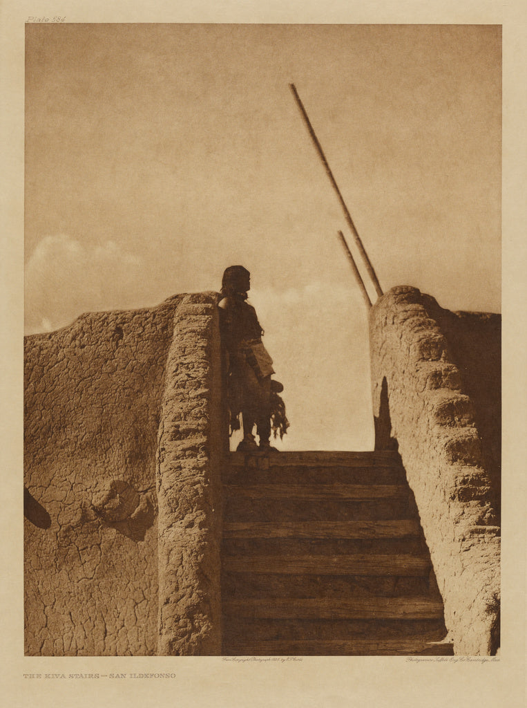 Edward S. Curtis:The Kiva Stairs - San Ildefonso, Poster Print Wall Art