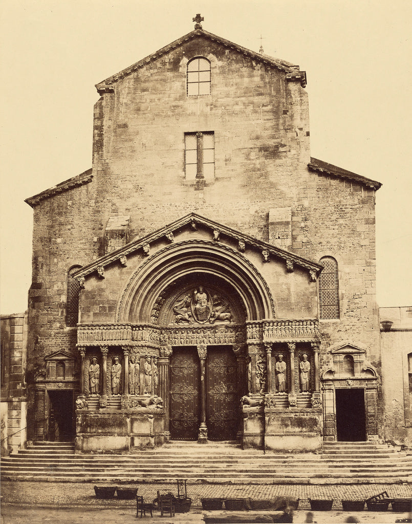 edouard Baldus:Church of Saint Trophime, Arles, Poster Print Wall Art