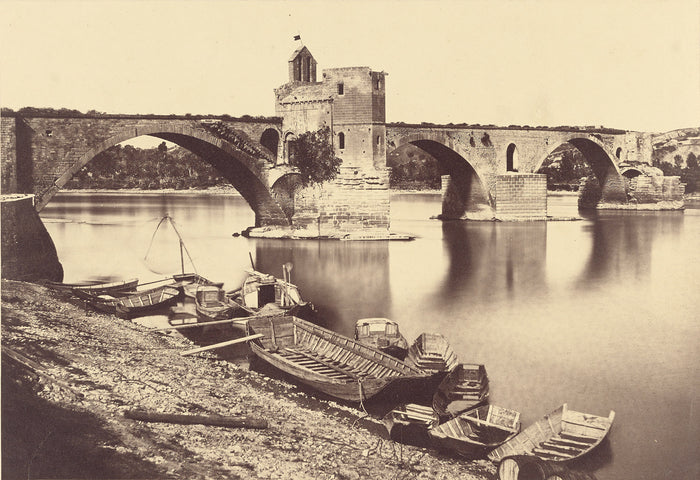 edouard Baldus:Saint Bénézet Bridge, Avignon,16x12