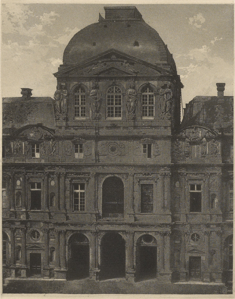 Charles Nègre:[Pavillion de l'Horloge, The Louvre, Paris, F, Poster Print Wall Art