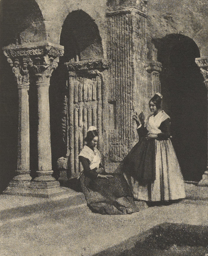 Charles Nègre:[Women of Arles in the Cloister at Saint-Trop,16x12