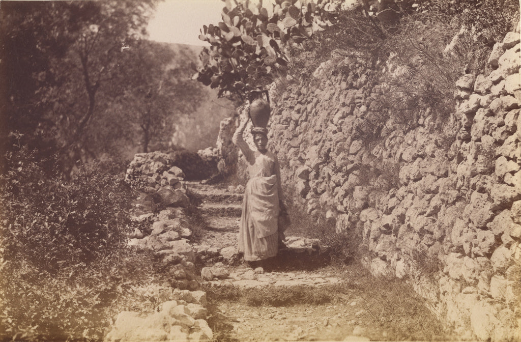 James Anderson:Capri [woman carrying jug], Poster Print Wall Art