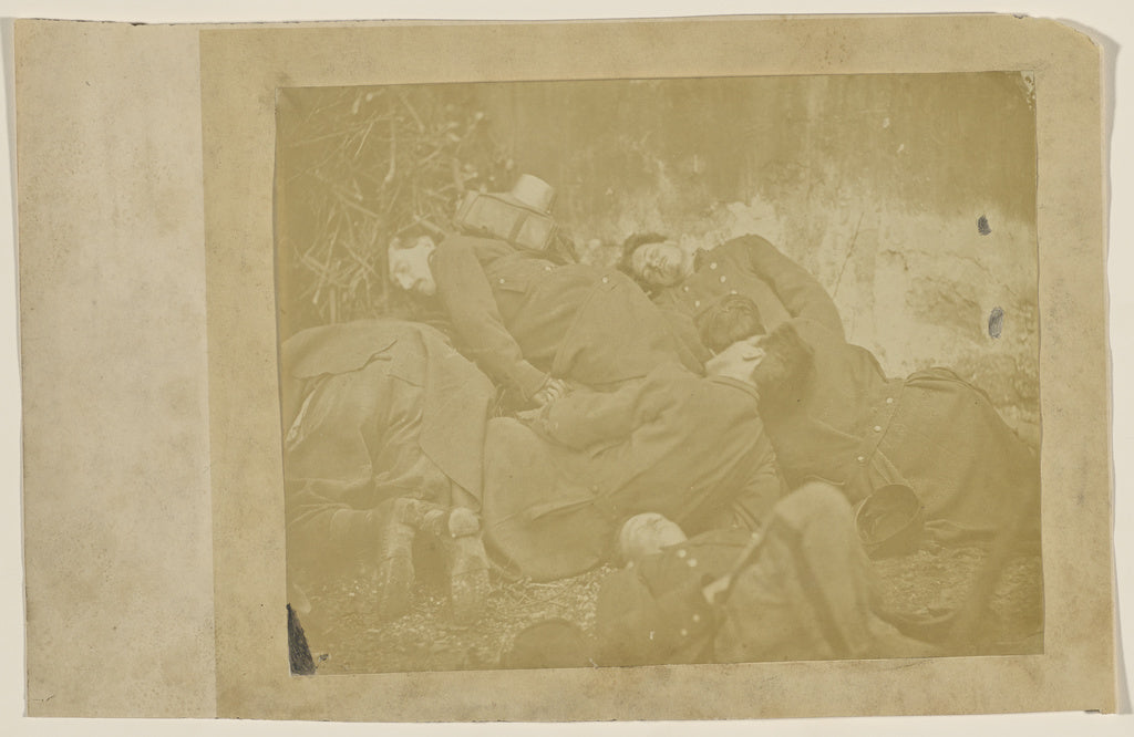 Unknown maker, French:[Soldiers lying on ground], Poster Print Wall Art