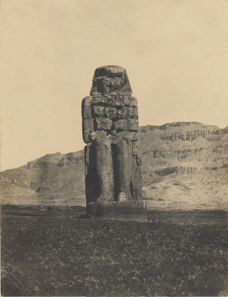 Maxime Du Camp:Statue of Memnon, Thebes, Poster Print Wall Art