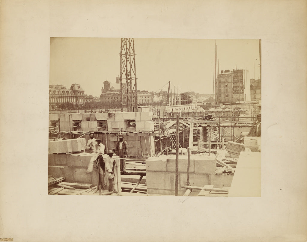 Delmaet & Durandelle:[Construction Site in Paris], Poster Print Wall Art