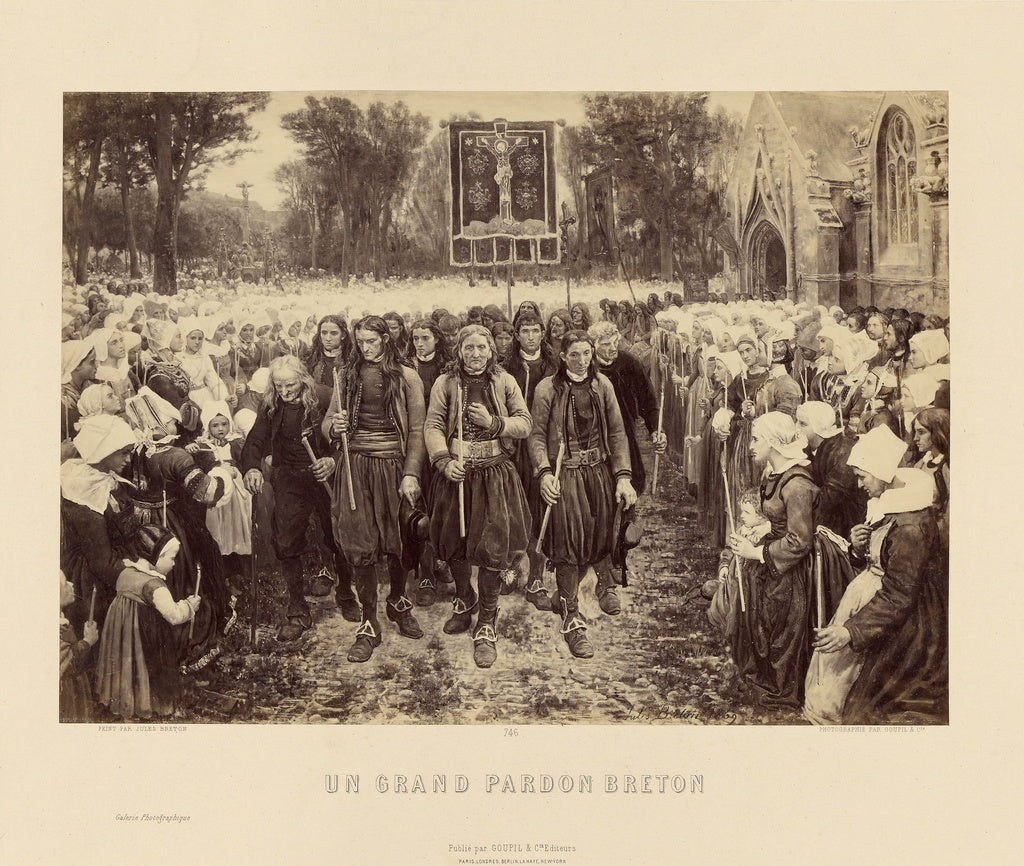 Goupil & Cie.:"Un Grand Pardon Breton" by Jules Breton,16x12"(A3)Poster