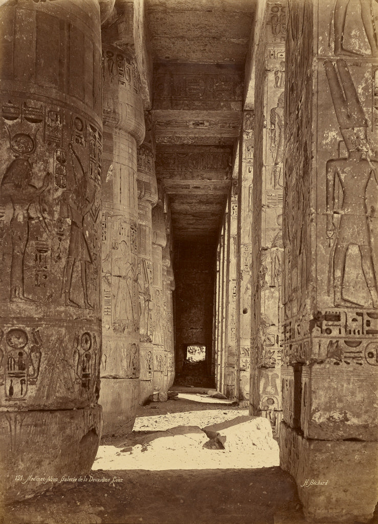 Henri Béchard:The Temple of Ramesses III, Medinet Habu, Poster Print Wall Art