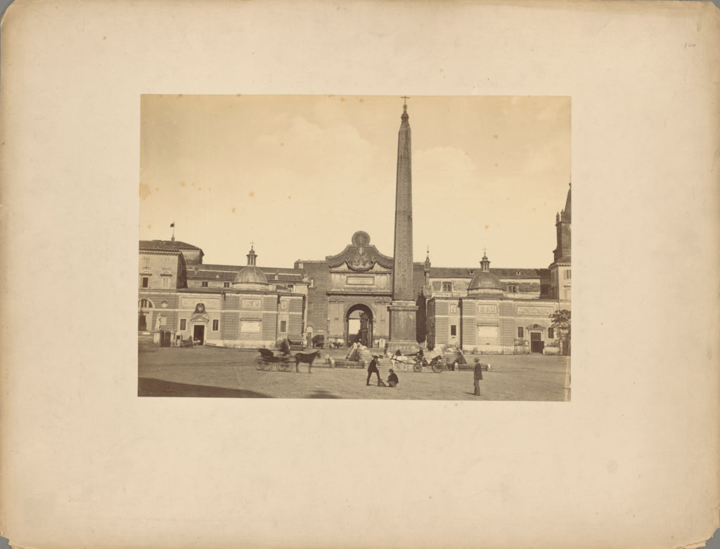 Achille Mauri:[Piazza del Popolo, Rome], Poster Print Wall Art