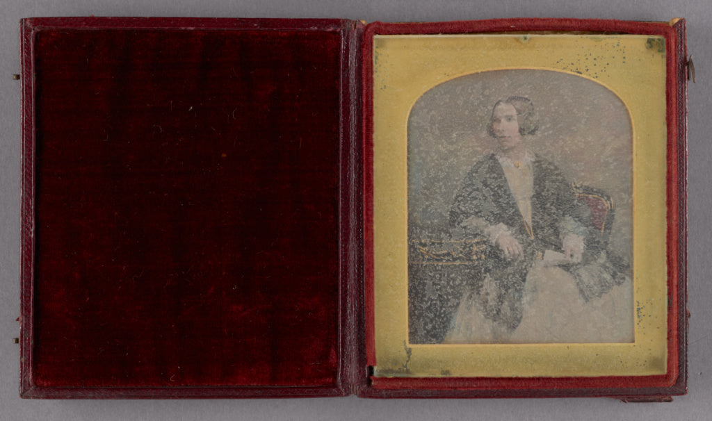 William Edward Kilburn:[Portrait of a Seated Woman Holding a, Poster Print Wall Art