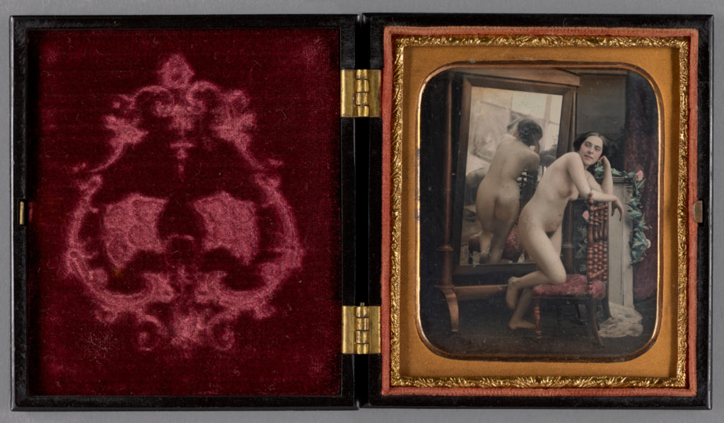Félix Jacques Moulin:[Female nude standing with back to ful, Poster Print Wall Art