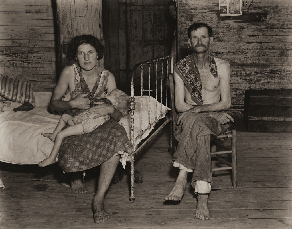 Walker Evans:Bud Fields with His Wife Ivy, and His Daughter , Poster Print Wall Art