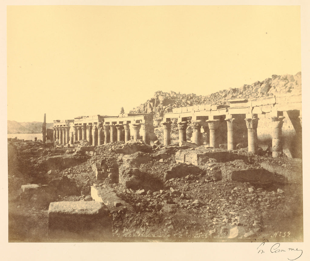Henry Cammas:Colonnade à l'extrémité Sud (Philoe),16x12"(A3)Poster