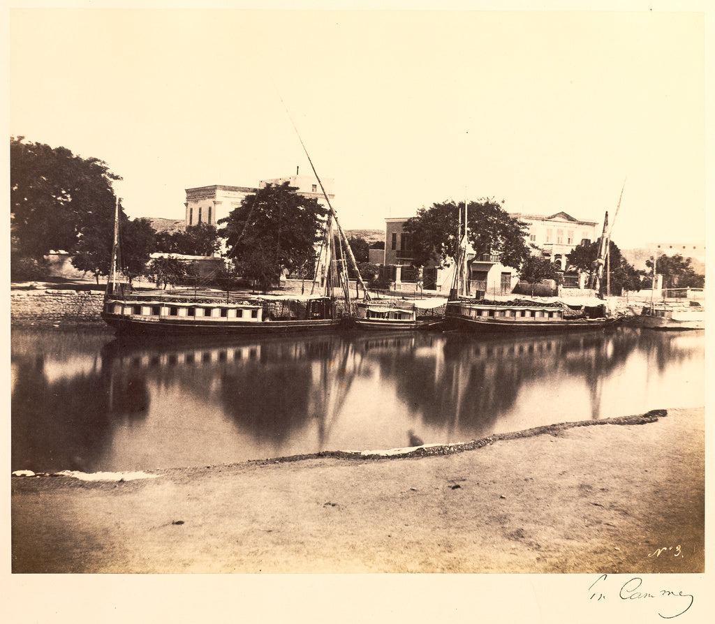Henry Cammas:Dahabiehs, Canal de Mamoudhie, Poster Print Wall Art