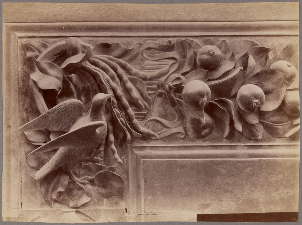 Unknown maker, Italian:[Detail of relief sculpture with bird, Poster Print Wall Art