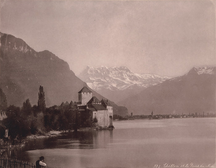 Adolphe BraunAttributed to:Château de Chillon and the Dent ,16x12